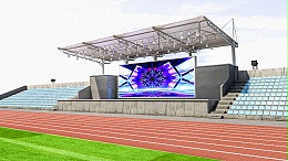成都鹰皇科技承建眉山东辰国际学校体育场户外灯光音响LED显示屏工程项目竣工