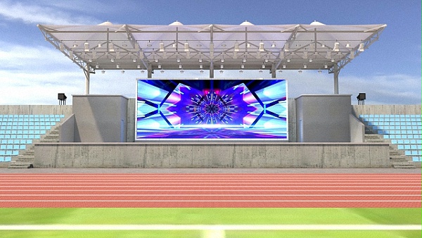 成都鹰皇科技承建眉山东辰国际学校体育场户外灯光音响LED显示屏工程项目竣工
