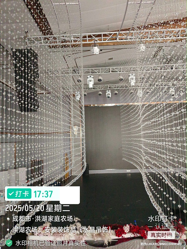 洪湖农场宴会厅水晶吊灯加装工程