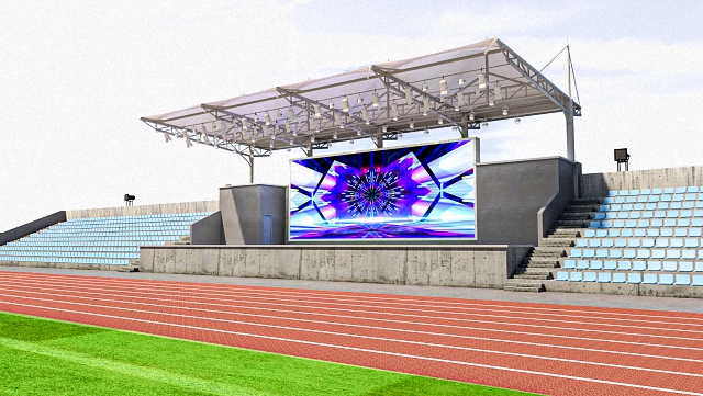 成都鹰皇科技承建眉山东辰国际学校体育场户外灯光音响LED显示屏工程项目竣工