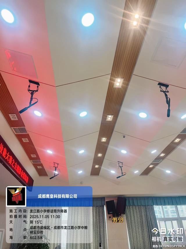 龙江路小学多功能厅话筒升降器检修维保